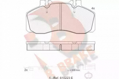 R BRAKE rb1080111 -  Комплект тормозных колодок, дисковый тормоз
